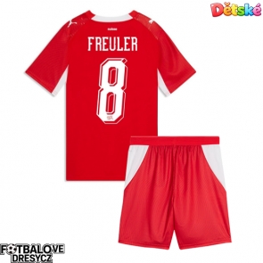 Švýcarsko Remo Freuler #8 Dětské Domácí dres komplet MS 2026 Krátký Rukáv (+ trenýrky)